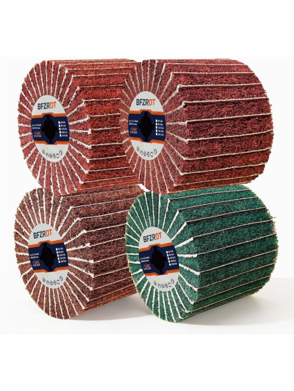 4 Pcs Non-Woven Wheel Burnishing Drums, 4.7"x4" Conditioning Tools for Polishing
